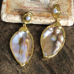 Brand new on SALE Boho Pearl and shell earrings